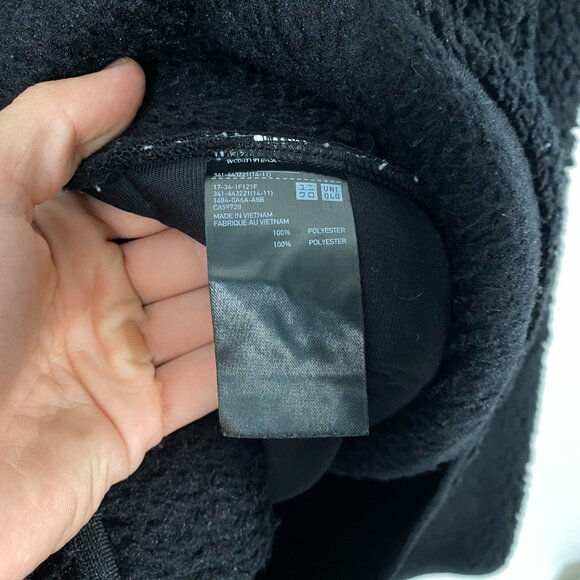 Uniqlo x White Mountaineering Oversized Fleece Half Snap Sweater Black mens L - Picture 5 of 7